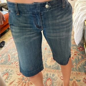 7 For All Mankind Blue Denim Bermudas